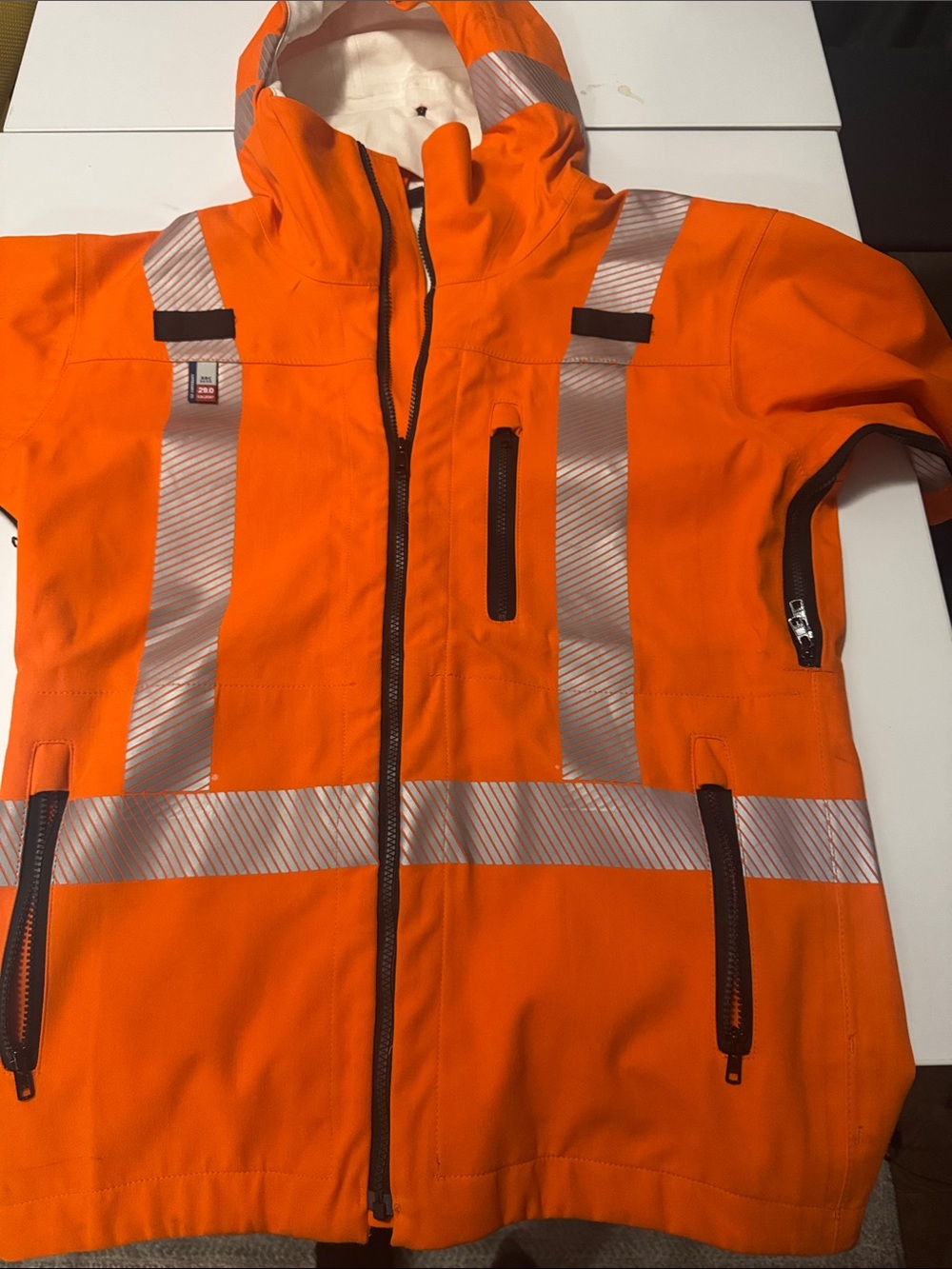 High-Visibility Orange Reflective Safety Jacket